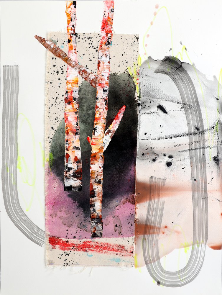 Bouleaux abstraits aux couleurs vives - Poonam Choudhary