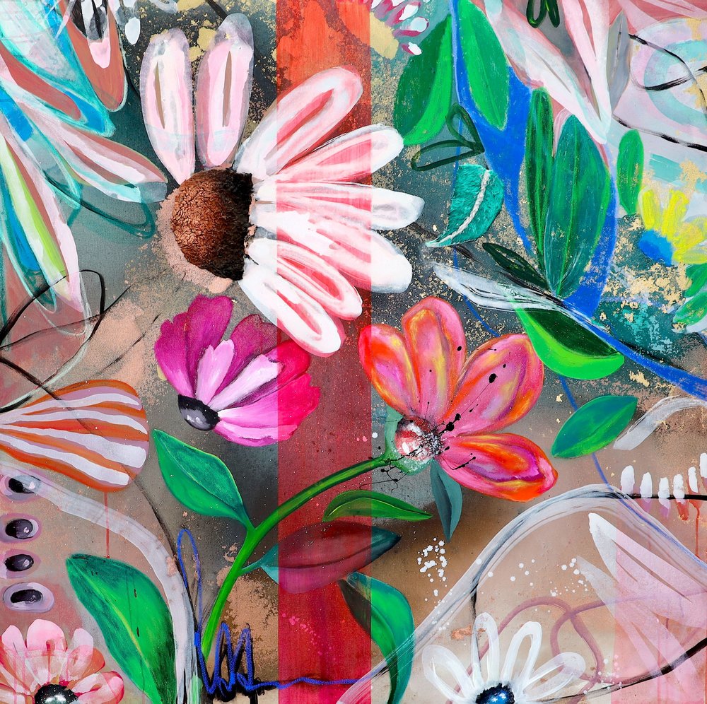 Fleurs abstraites aux couleurs vives - Poonam Choudhary