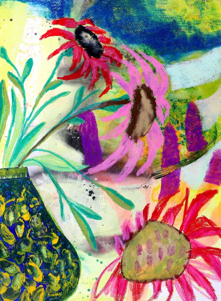 Fleurs abstraites aux couleurs vives - Poonam Choudhary