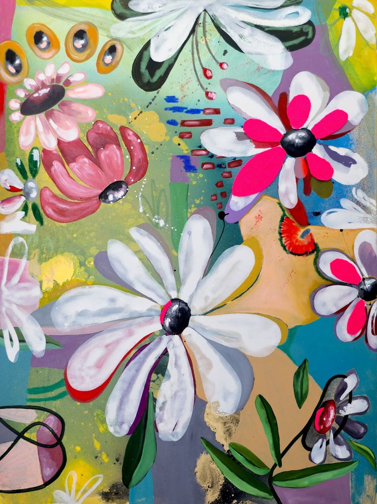 Fleurs abstraites aux couleurs vives - Poonam Choudhary