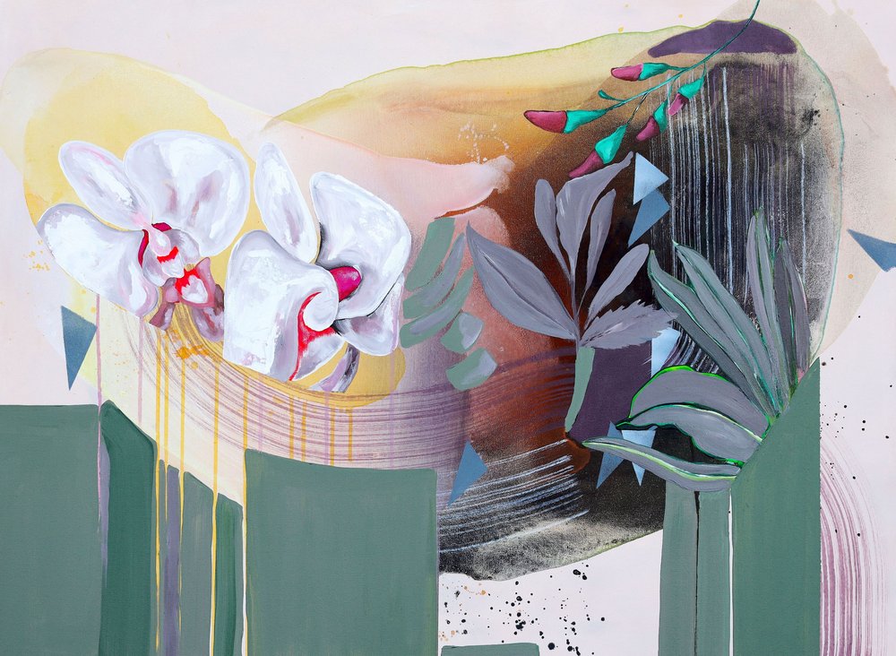 Abstrait « Orchidée blanche » - Poonam Choudhary