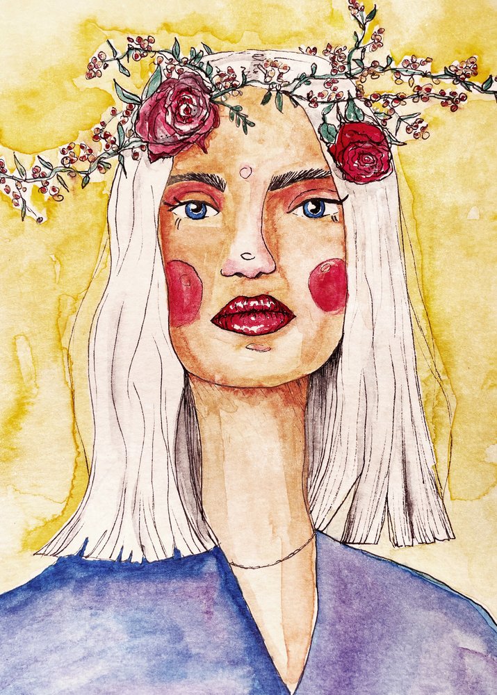 Dame à la couronne de fleurs - Raissa Oltmanns
