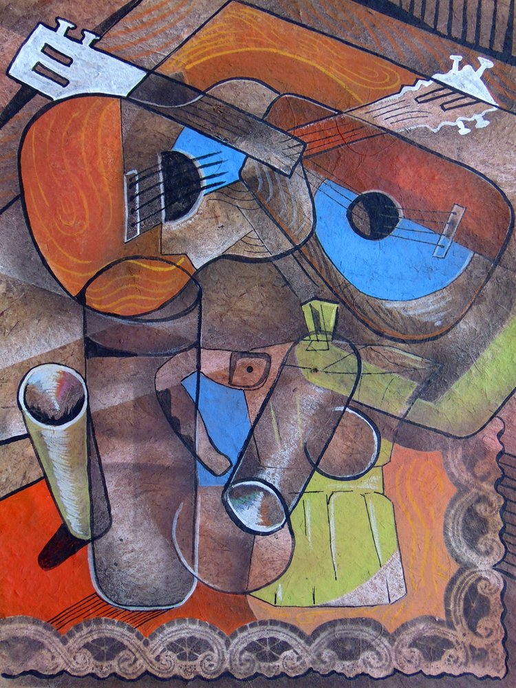 Guitars Cubist : Nature morte au café - Ricardo Maya