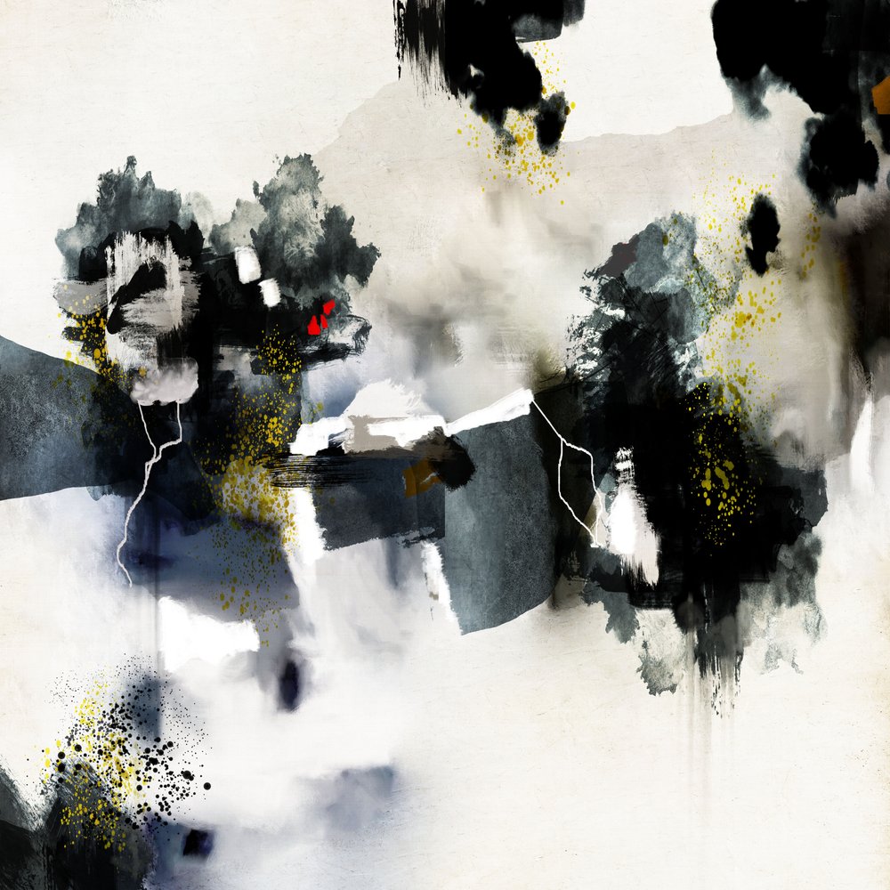 Abstrait dynamique : éclaboussures dorées - Roberto Moro