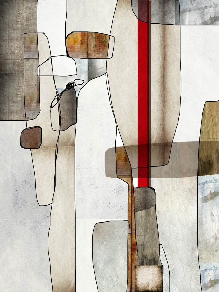 Composition géométrique rouge - Roberto Moro