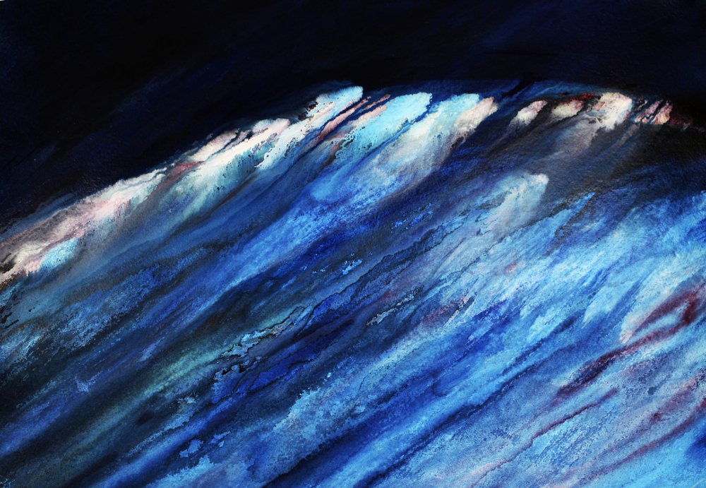 Une puissante vague bleue - RodMacIver