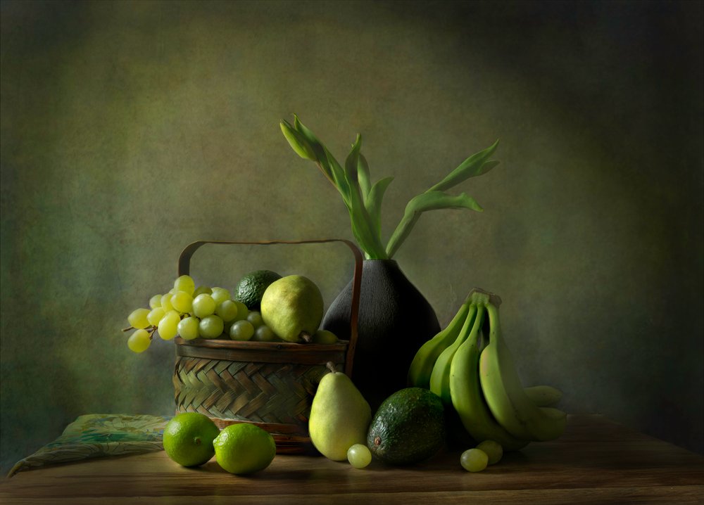 Nature morte aux verts luxuriants - Rong Wei