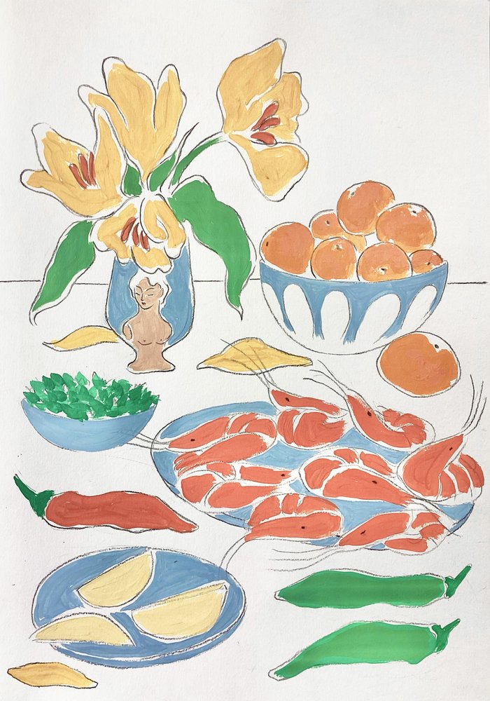 Fleurs fraîches et festin - Rushati Chowdhury