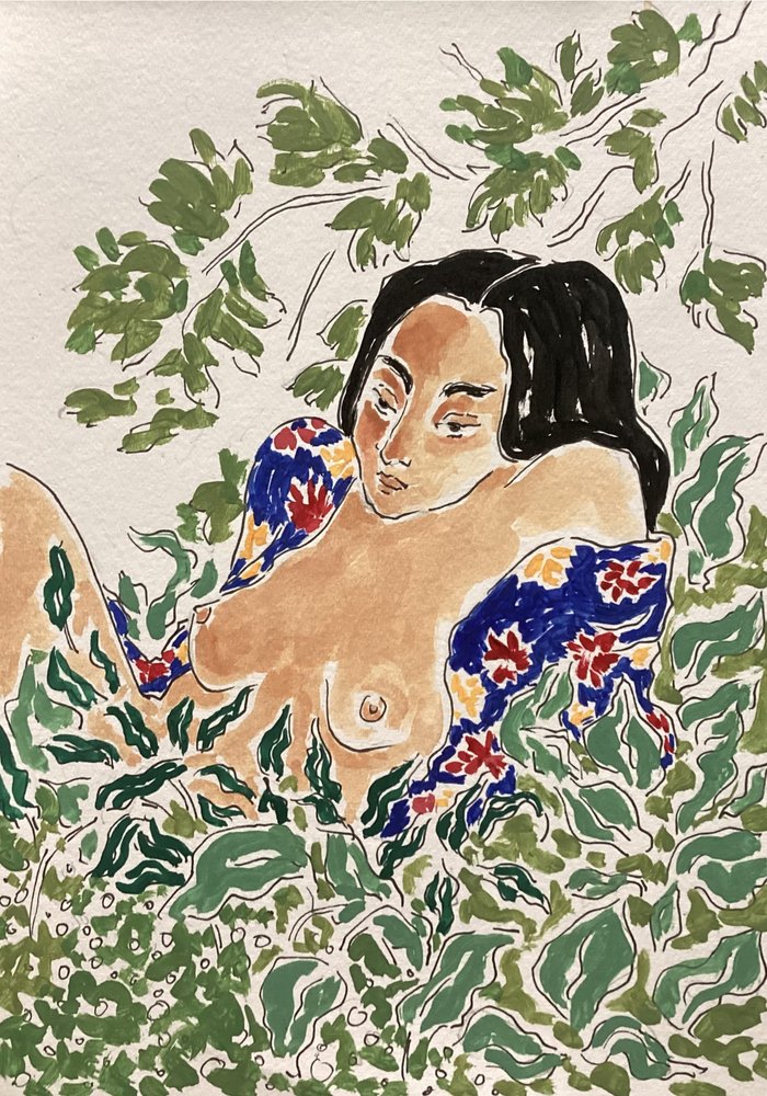 Une femme dans le feuillage - Rushati Chowdhury