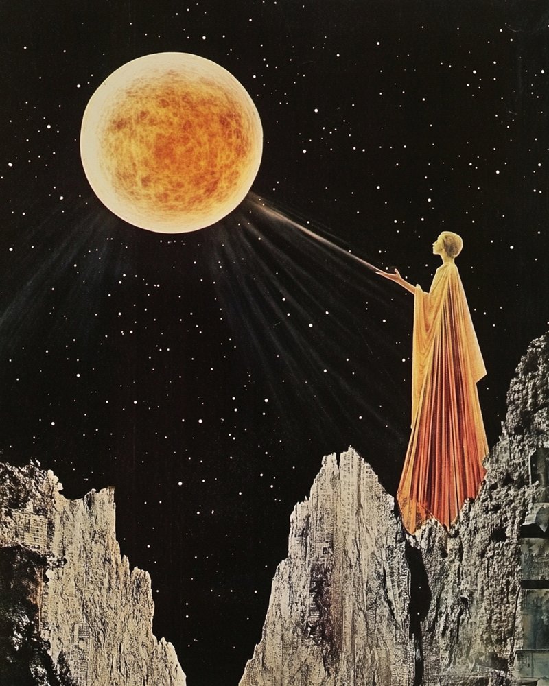 Silhouette sous la lune cosmique - Samantha Hearn
