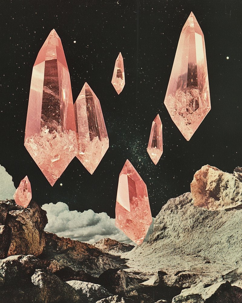 Paysage spatial aux cristaux roses - Samantha Hearn