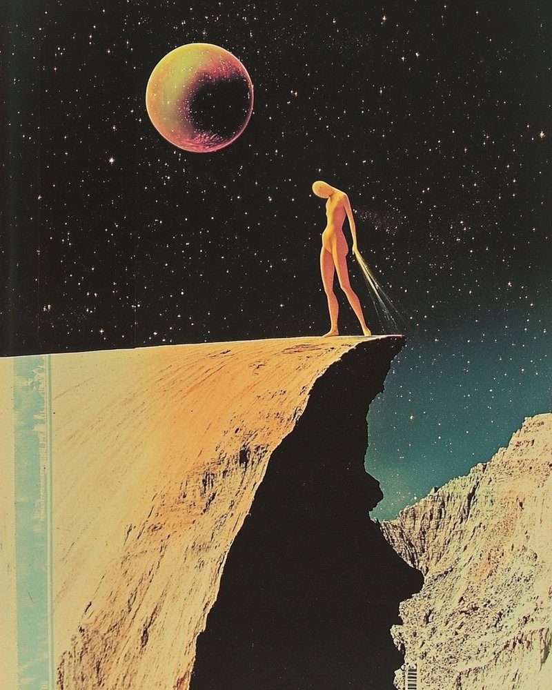 Une silhouette solitaire sous la planète - Samantha Hearn