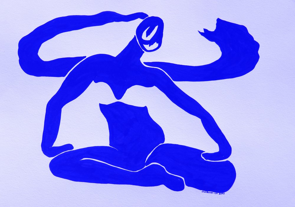 Femme bleue abstraite - Santhosh ch