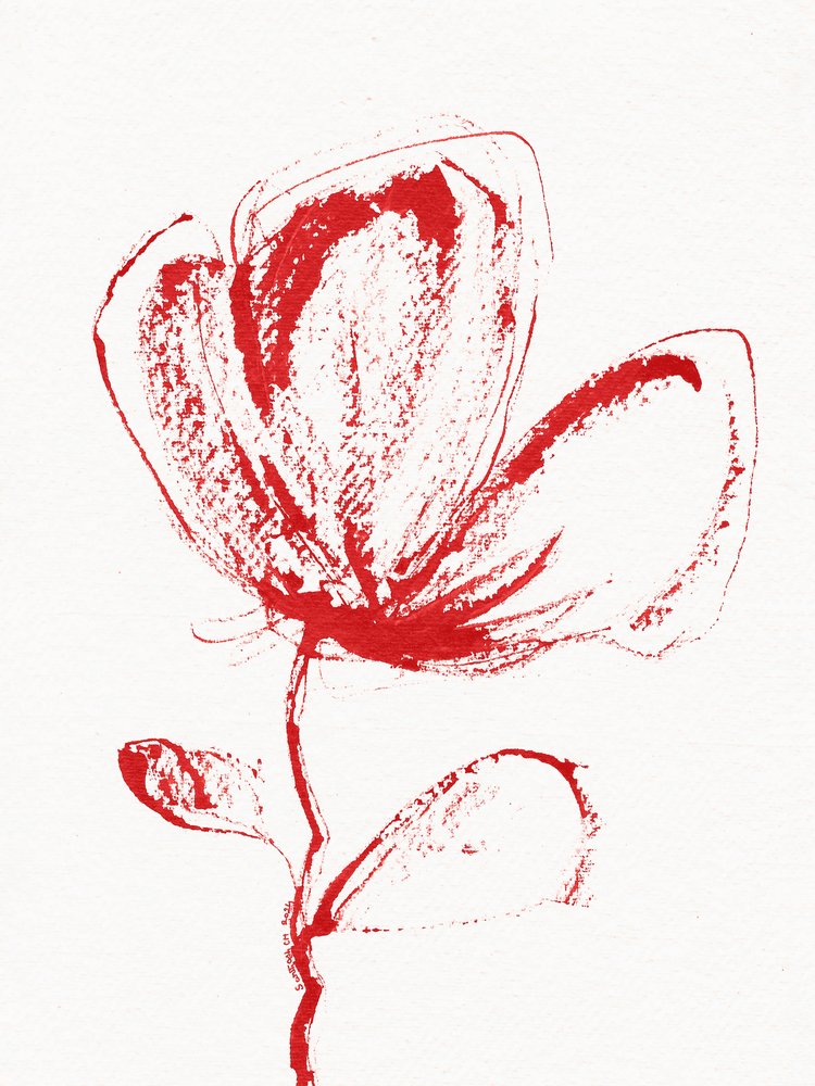 Floraison rouge abstraite - Santhosh ch