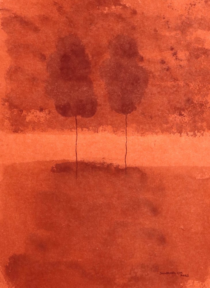 Paysage abstrait rouge - Santhosh ch