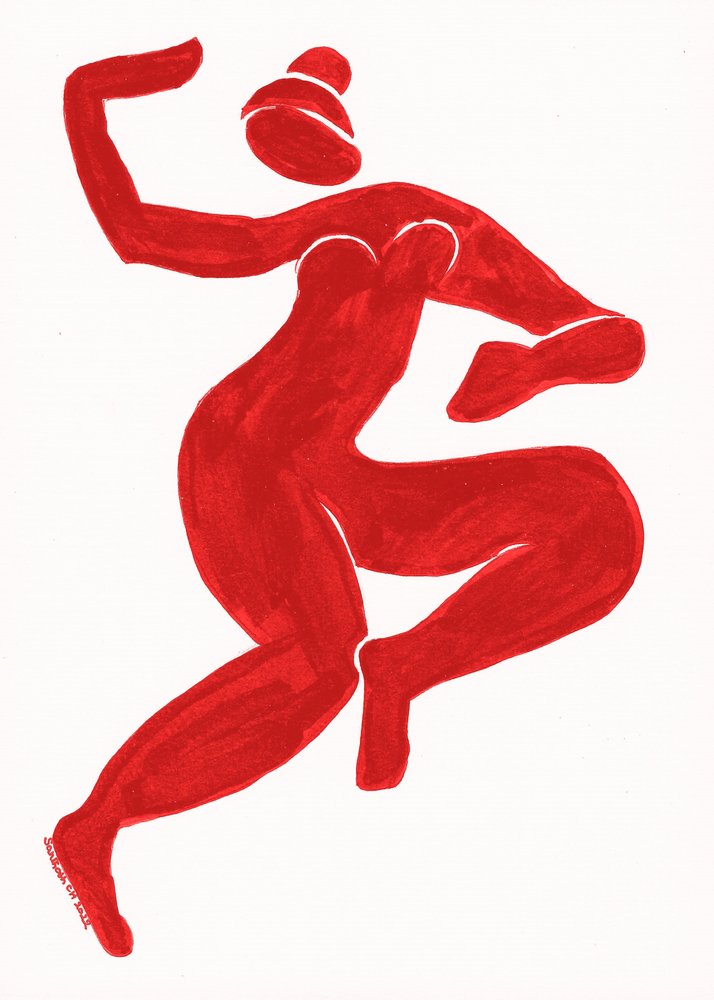 Danseuse rouge dynamique - Santhosh ch