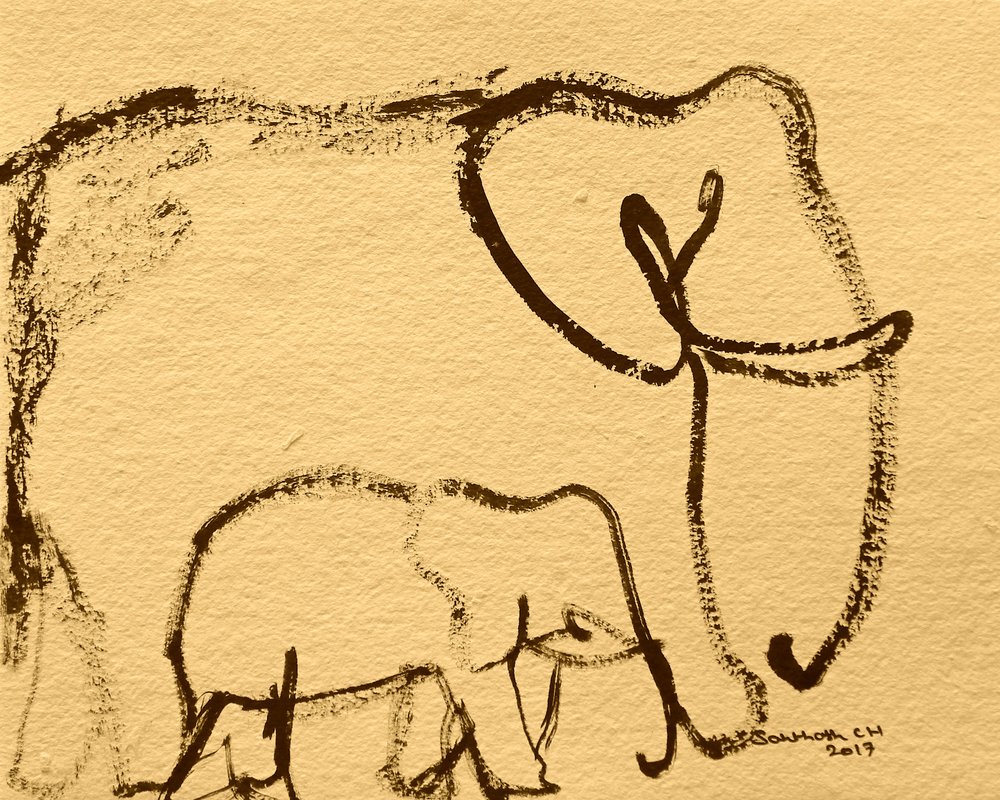 Éléphante et son petit - Santhosh ch