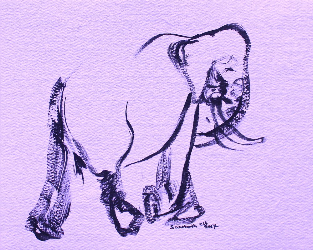 Gracieux éléphant violet - Santhosh ch