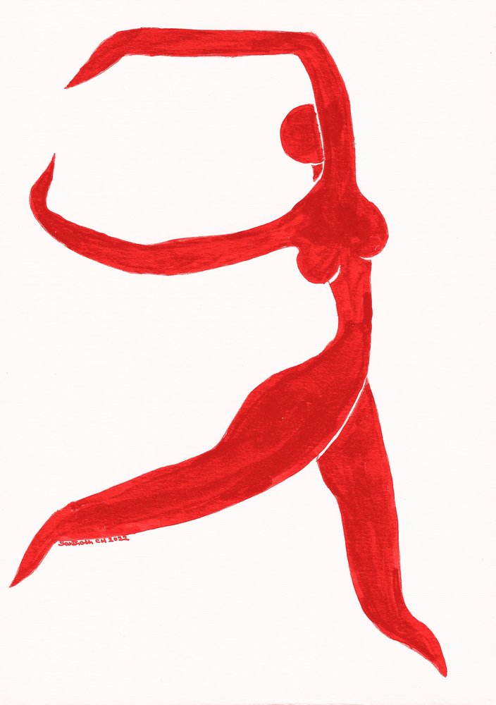 Gracieuse danseuse rouge - Santhosh ch