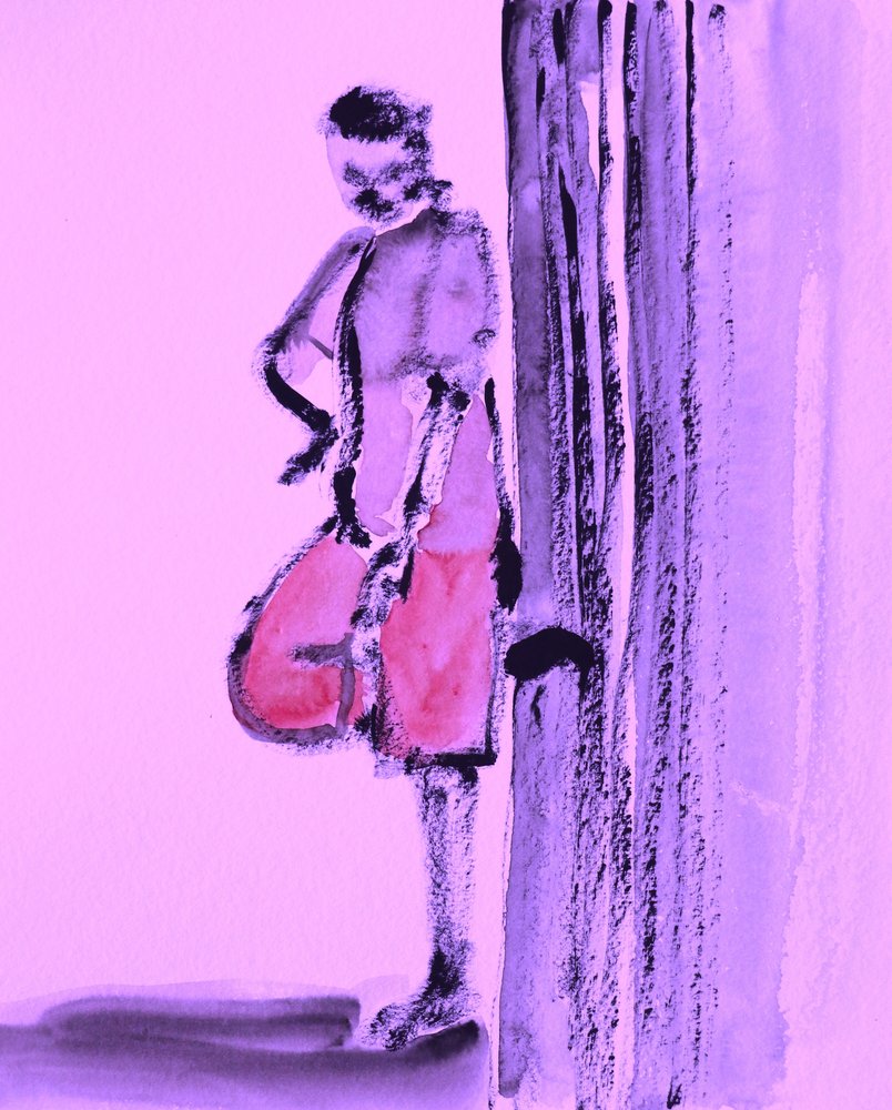 Silhouette violette penchée - Santhosh ch