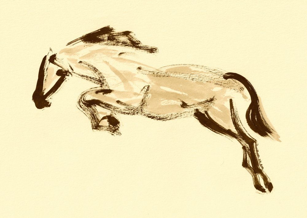 Cheval sépia bondissant - Santhosh ch