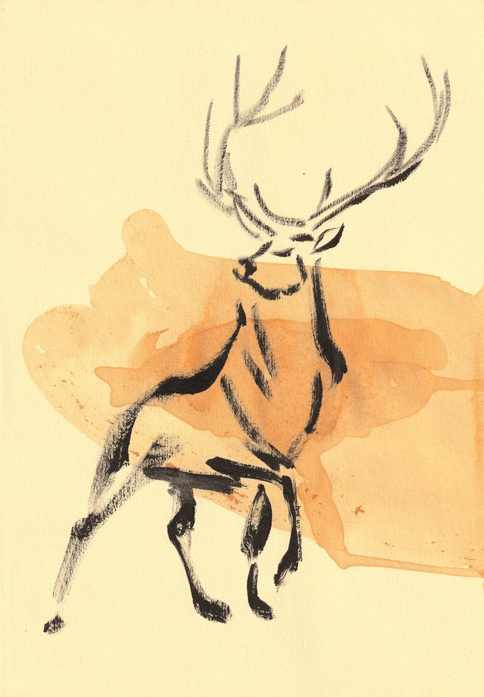 Majestueuse aquarelle de cerf - Santhosh ch