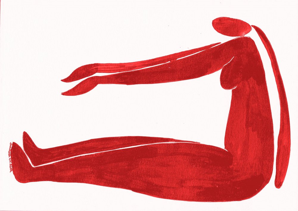 Figure de yoga rouge minimaliste - Santhosh ch