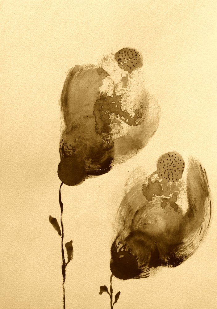 Fleurs abstraites en sépia - Santhosh ch