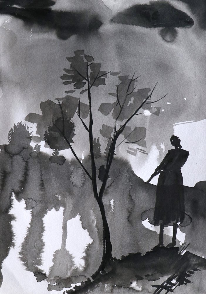 Figure solitaire, ciel sombre - Santhosh ch