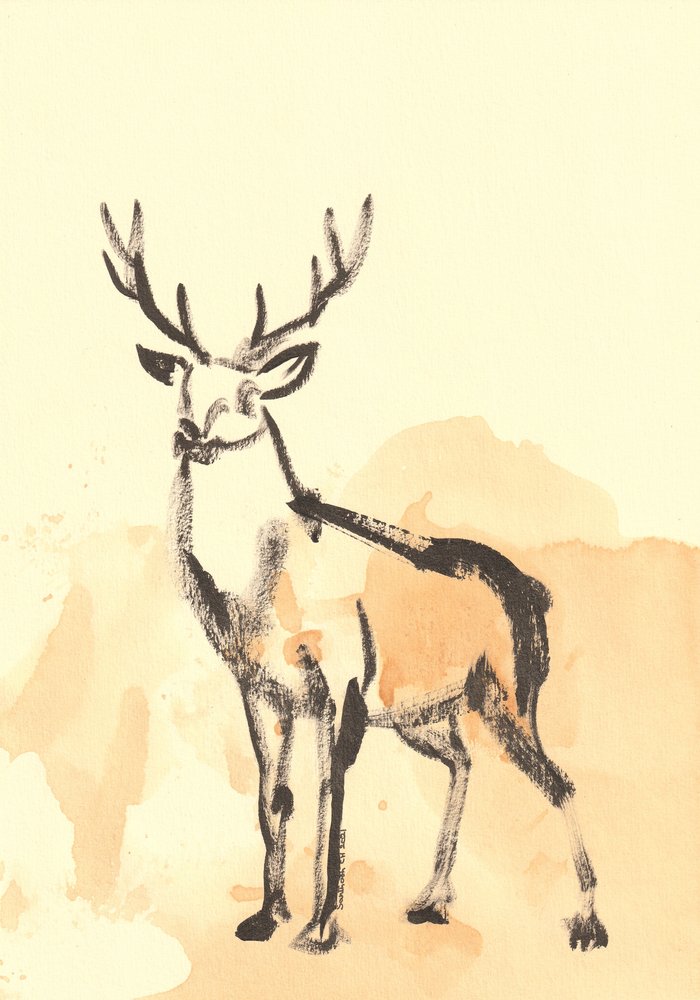 Aquarelle de cerf - Santhosh ch