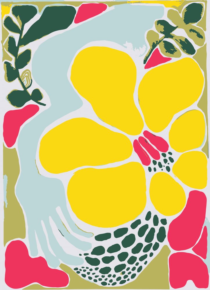Fleurs jaunes abstraites - Sarah Fitzgerald