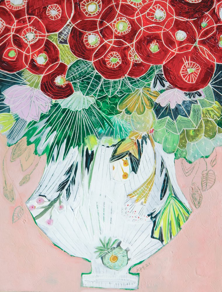 Vase aux motifs floraux éclatants - Sarah Fitzgerald