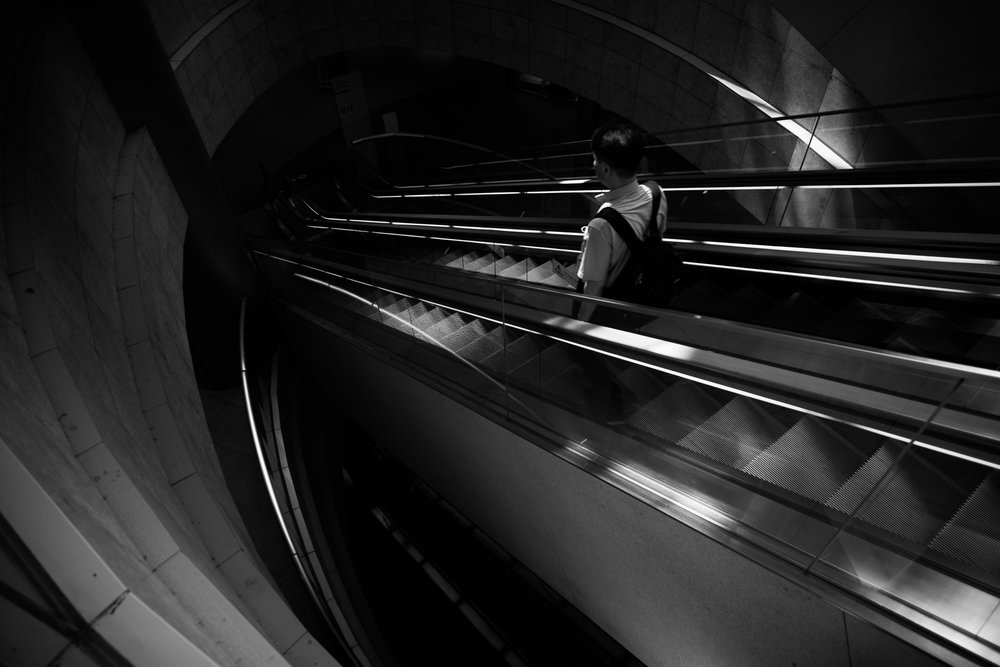 Montée en escalator en solitaire - Satoshi Hata