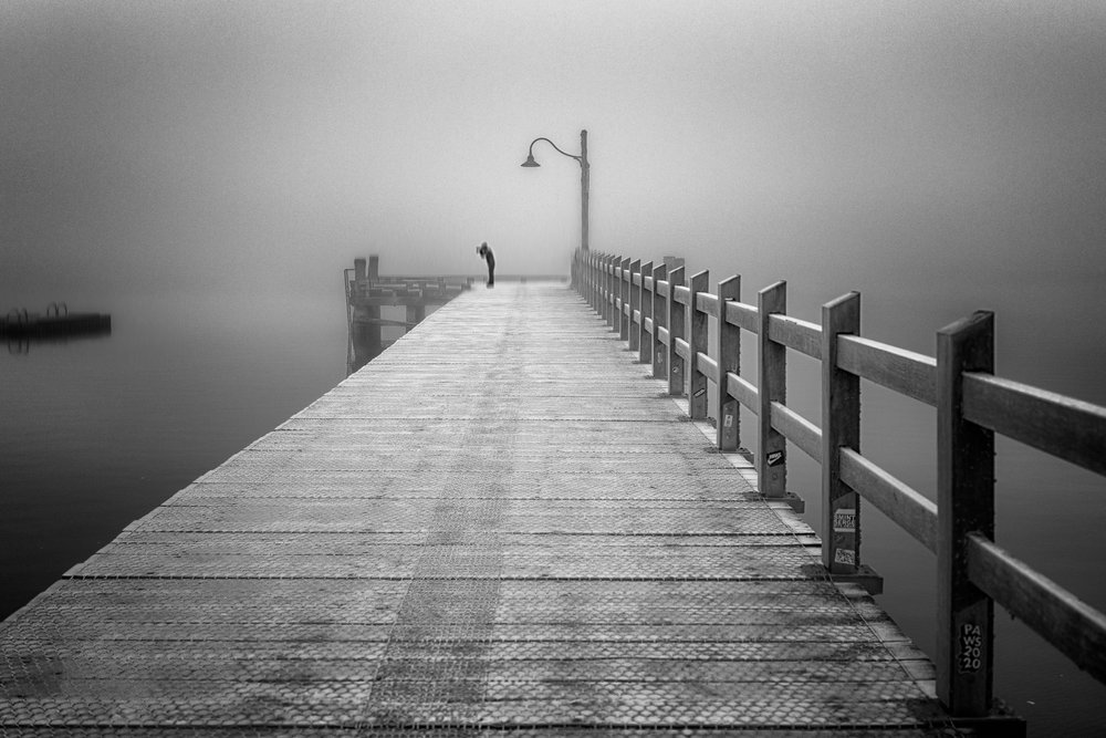 Misty Pier Solitude - Shanrui Ren