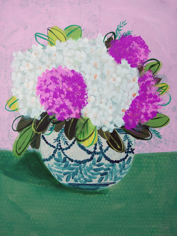 Vase coloré d