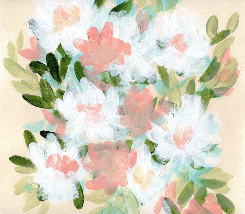 Abstrait floral pastel - Shelley Hampe