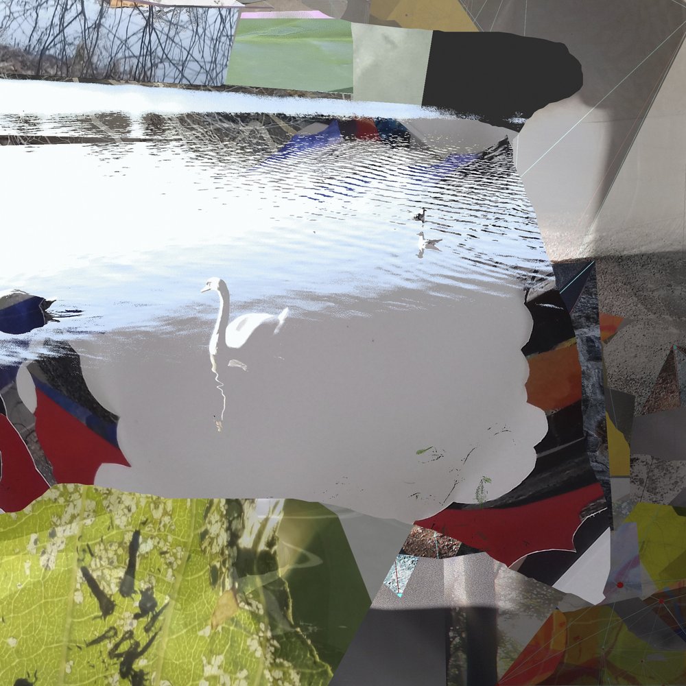 Collage abstrait « Cygne blanc » - Stefan Fransson