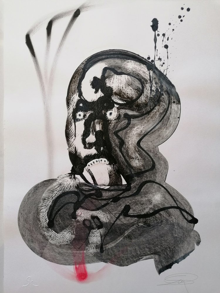 Visage abstrait tourmenté - Stefano Mazzolini