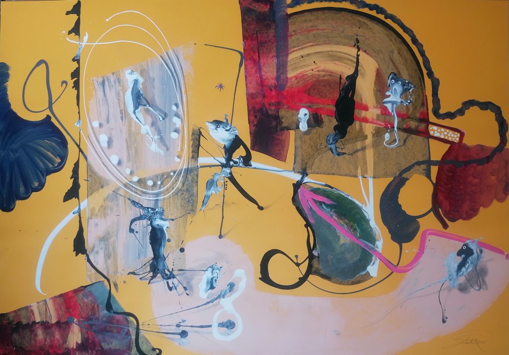 Abstraction jaune dynamique - Stefano Mazzolini