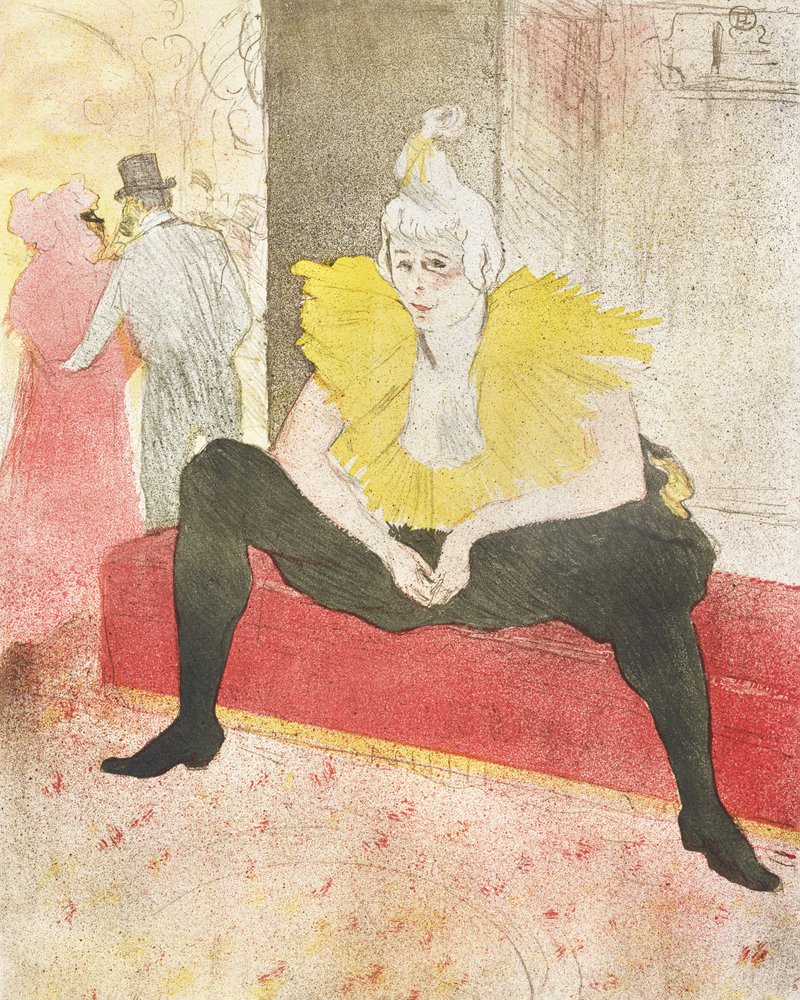 La clownesse assise (Mlle Cha U Kao) (1896) - TOULOUSE LAUTREC