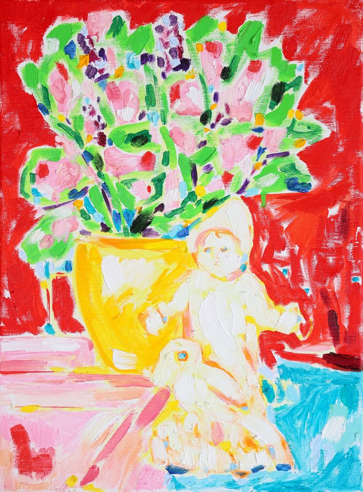 Fleurs éclatantes et poupée - Tamara Jare