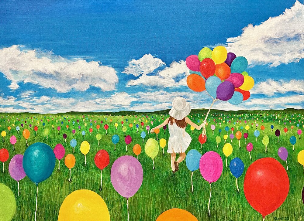 Champ de ballons « Joyful Girl » - Tom Blood