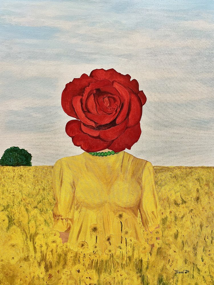 Tête de rose, champ jaune - Tom Blood
