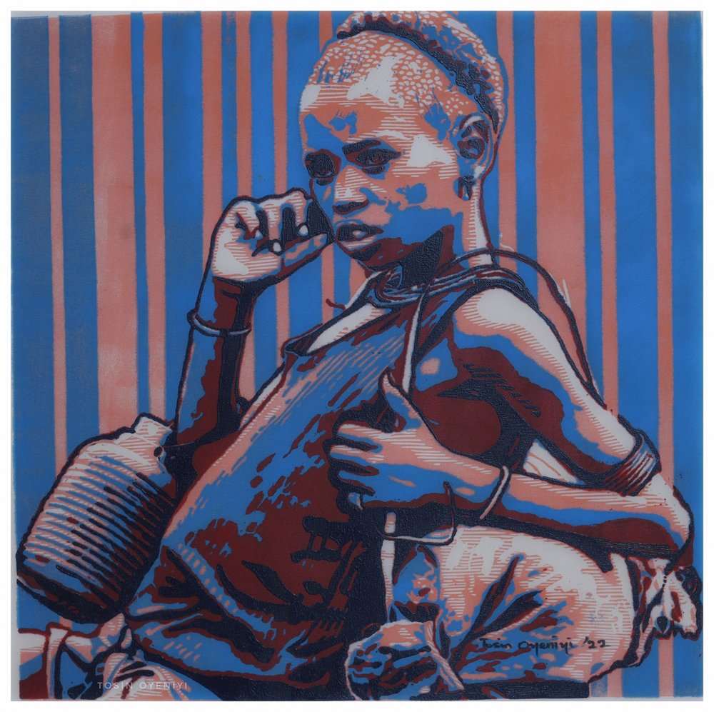 Fille africaine pensive au téléphone - Tosin Oyeniyi