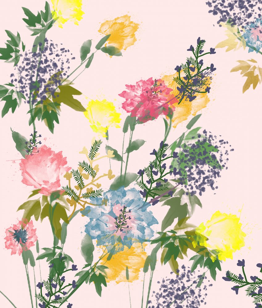 Fleurs colorées à l