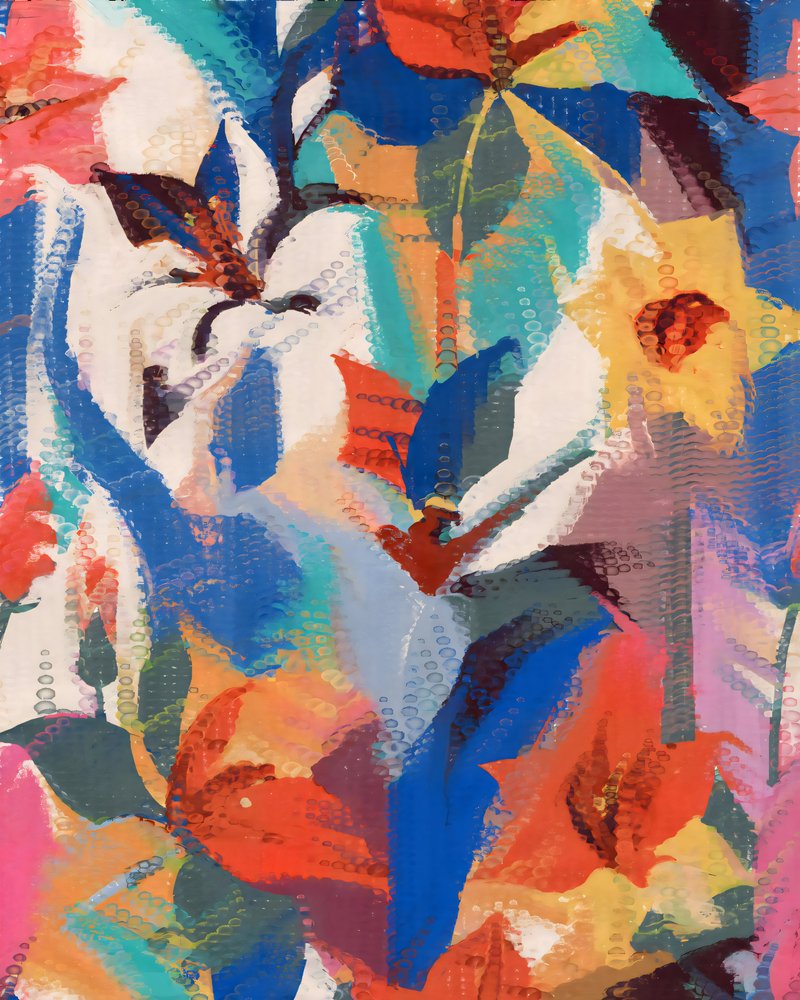 Fleurs abstraites aux couleurs vives - Uma Gokhale