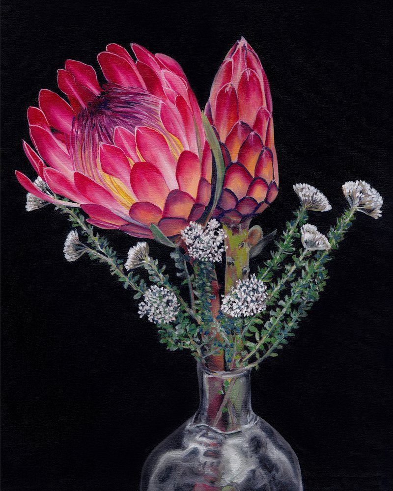 Fleurs éclatantes de protéa - Viccy Wanliss