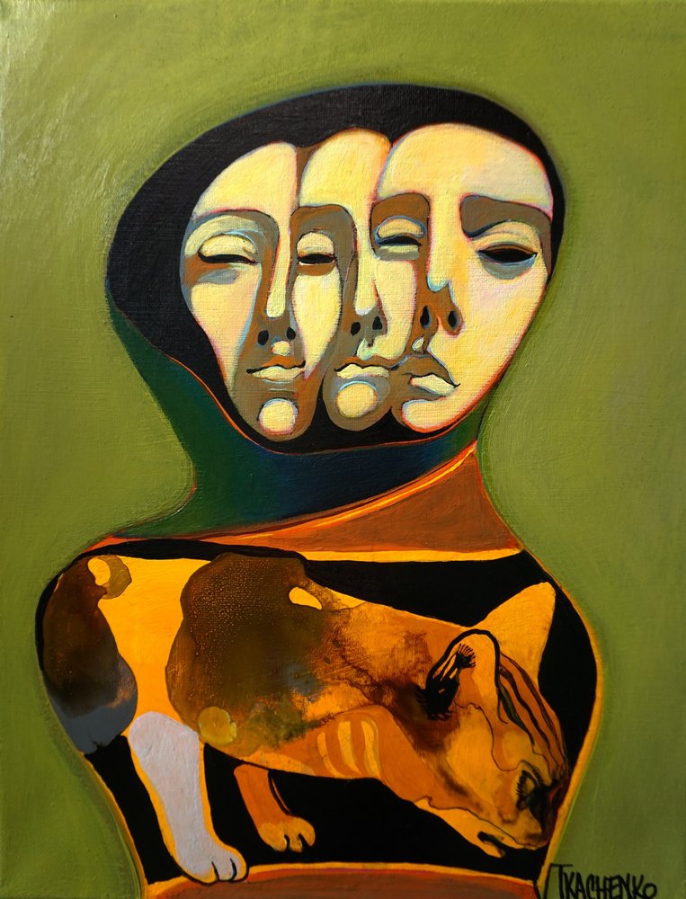 Visages superposés : chat endormi - Victor Tkachenko