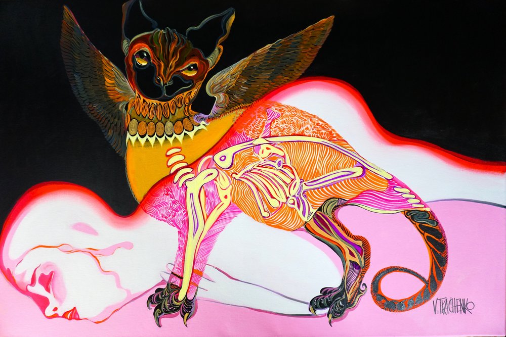 Rêve surréaliste mettant en scène une créature chauve-souris - Victor Tkachenko