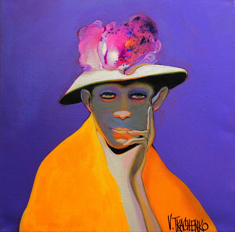 Un homme réfléchi et un chapeau élégant - Victor Tkachenko